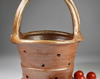 Colador de cesta glaseado con sal al fuego: Enjuagador de hierbas y verduras para la cocina