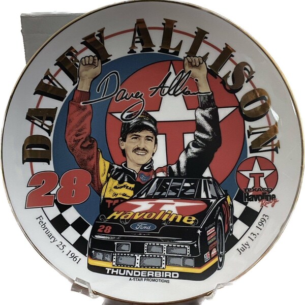 Davey Allison #28 Texaco Havoline 8.5 Inches Decorative Collectible Plate