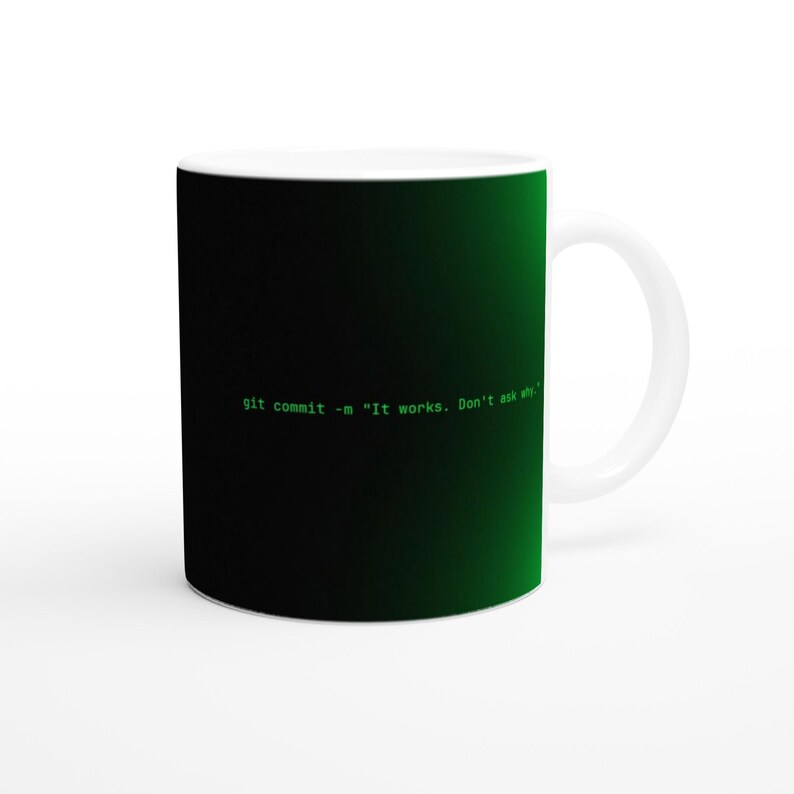 Utvecklare Kaffemugg | Git Commit It Works | Rolig programmeringsmugg för honom eller henne bild 5