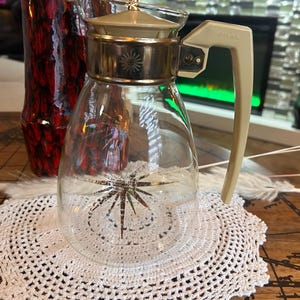 Vintage Silex Corning Starburst Kaffeekaraffe | MCM Glas-Servierkrug