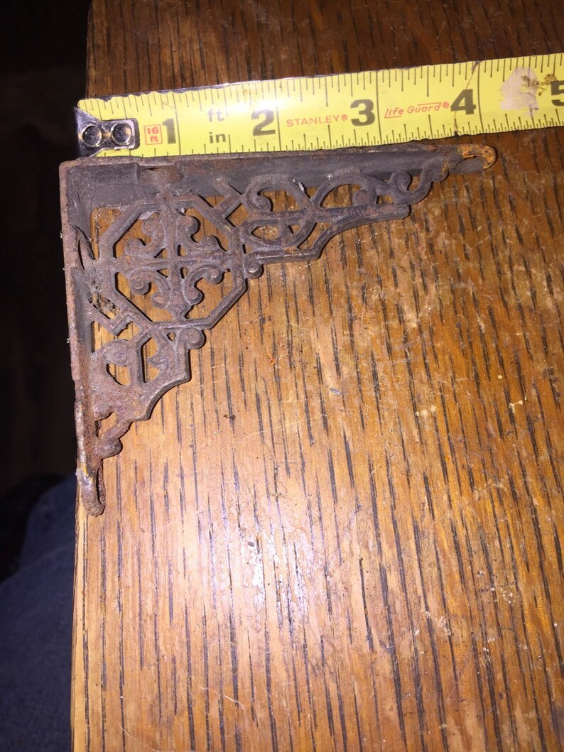 Very Old Angle Cast Metal Hardware Architectural Motif image 3