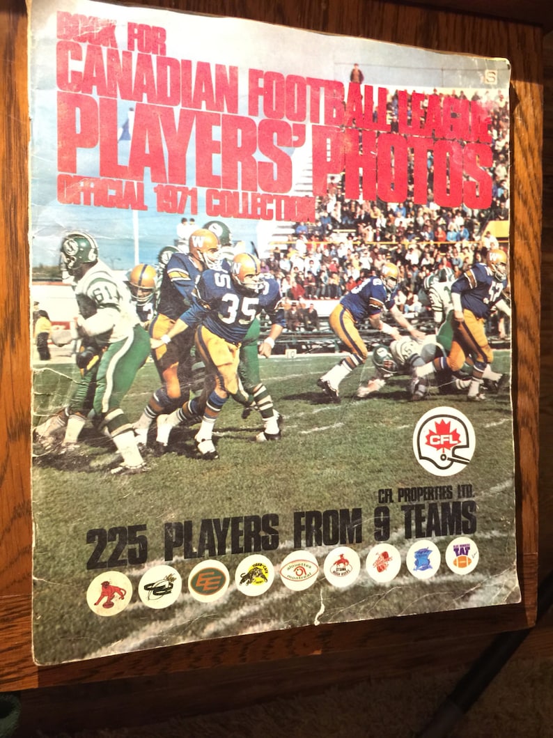 Official 1971 Canadian Football League Player Photos Sticker Book Etsy