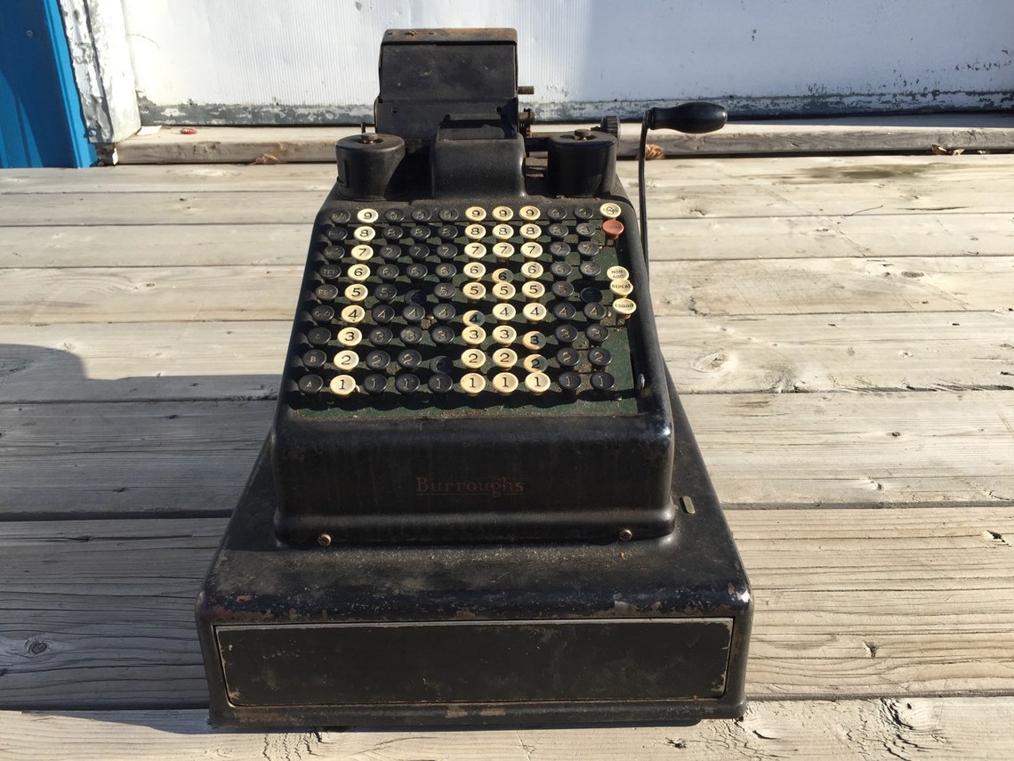 Antique Burrough's Adding Machine Etsy