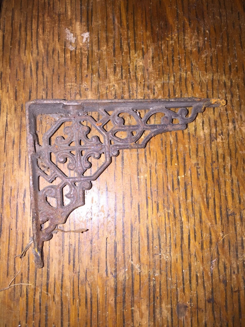 Very Old Angle Cast Metal Hardware Architectural Motif image 4