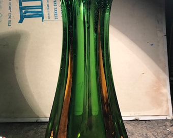 Designer Double Colour Heavy Three-Sided Glass Vase