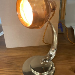 Reconditioned art deco desk lamp copper/chrome