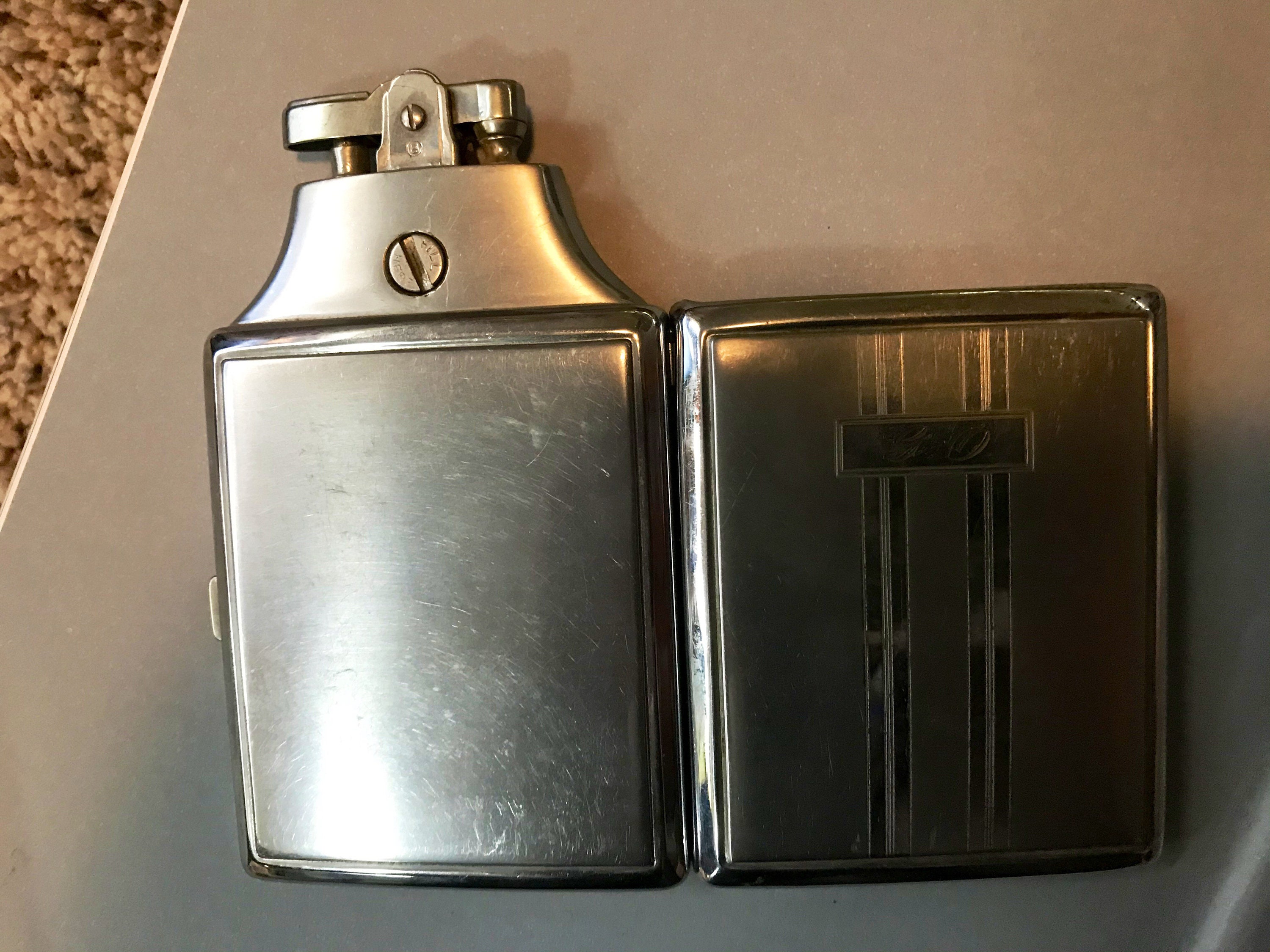 Vintage Ronson Lighter and Cigarette Case - Combination