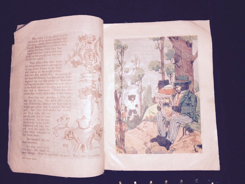 Linen Children's Book the Three Bears 1912 Etsy