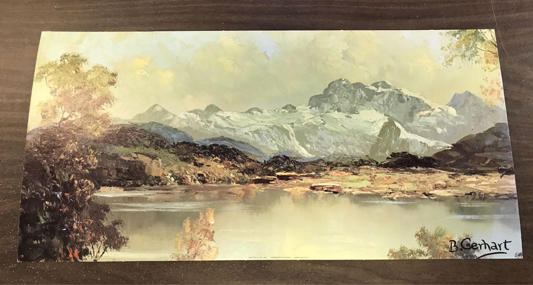 Large Fine Art Lithograph by Gellman mountain View by B Gerhart. 12x24