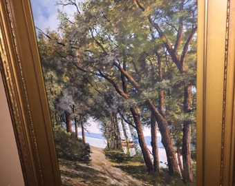 1920s "Muskoka" by W. T. Wood Fine Art Landscape Painting- Original Frame