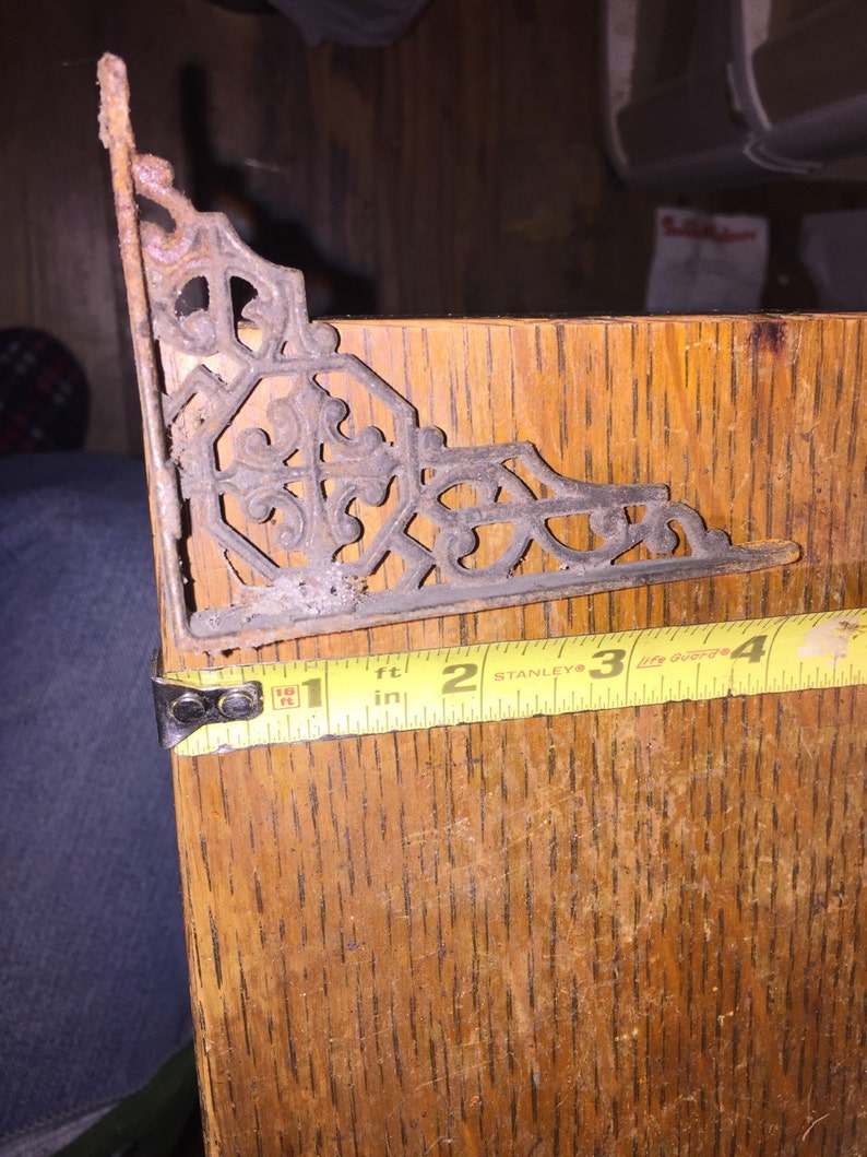 Very Old Angle Cast Metal Hardware Architectural Motif image 2