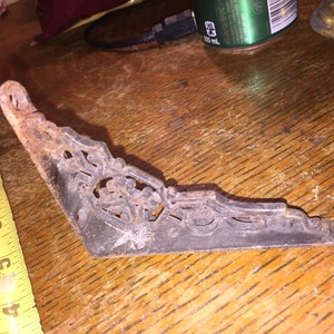 Very Old Angle Cast Metal Hardware Architectural Motif image 1