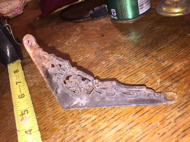 Very Old Angle Cast Metal Hardware Architectural Motif image 1