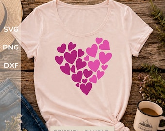 SVG | archivo de corte digital | archivo para plotter | diseño para plotter | corazones | diseño para camisetas | Corazón | descarga digital DXF PNG | descarga instantánea