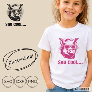 SVG-plotterfil "Supercool" för barn | Barnplotterfil | T-shirtdesign | DXF PNG | Plotterdesign för barn | Coola barn | Motiv