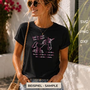 Archivo SVG para plotter | Diseño para plotter | "Sé siempre tú mismo..." | Diseño para camiseta | Sé un unicornio | Descarga digital DXF PNG | Motivo | Plotter imagen 4