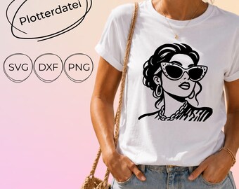 Archivo SVG para plotter para mujeres | Diseño para plotter para mujeres | Diseño de camiseta | Descarga digital DXF PNG | Motivo | Archivo digital para plotter | Mujeres |