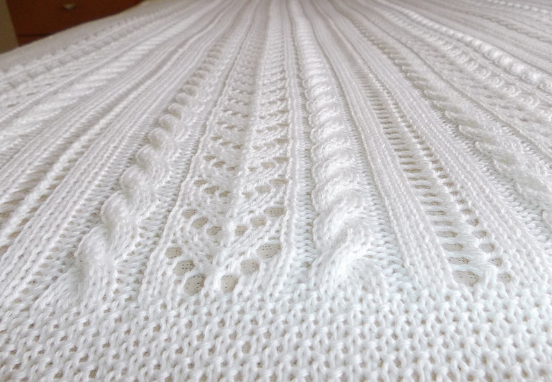 KNITTING Pattern-lace and Cable Blanket P053 - Etsy