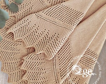 KNITTING PATTERN-Simple, Elegant baby blanket, with two versions - P076