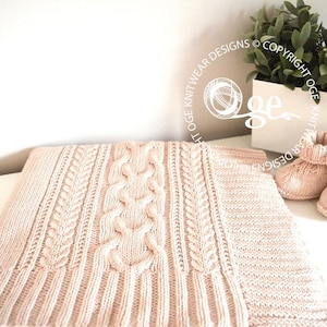 KNITTING PATTERN-Kabel Treasure Baby Blanket or Throw P100