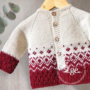 KNITTING PATTERN-Textured top down Nordic Cardigan - P124