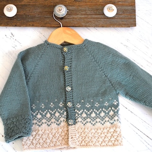 KNITTING PATTERN-Textured top down Nordic Cardigan - P124