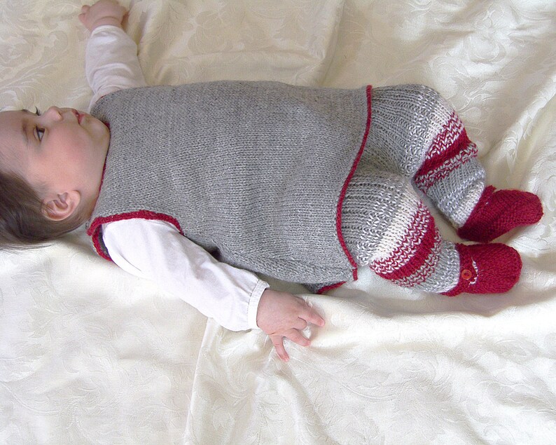 KNITTING Patternbaby Girl's Pinafore Dress With Striped Etsy