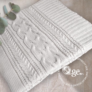 KNITTING PATTERN-Kabel Treasure Baby Blanket or Throw P100