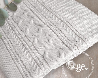 KNITTING PATTERN-Kabel Treasure Baby Blanket or Throw P100