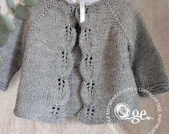 KNITTING PATTERN - Small Sizes  Only - Aida top down Cardigan - P111