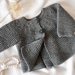 KNITTING PATTERN-Garter stitch jacket with back pleat and cable hat - P103