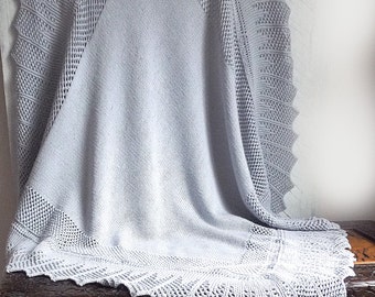 KNITTING PATTERN-Simple, Elegant baby blanket, with two versions - P076