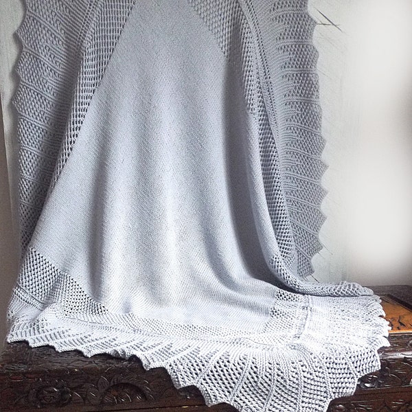 KNITTING PATTERN-Simple, Elegant baby blanket, with two versions - P076