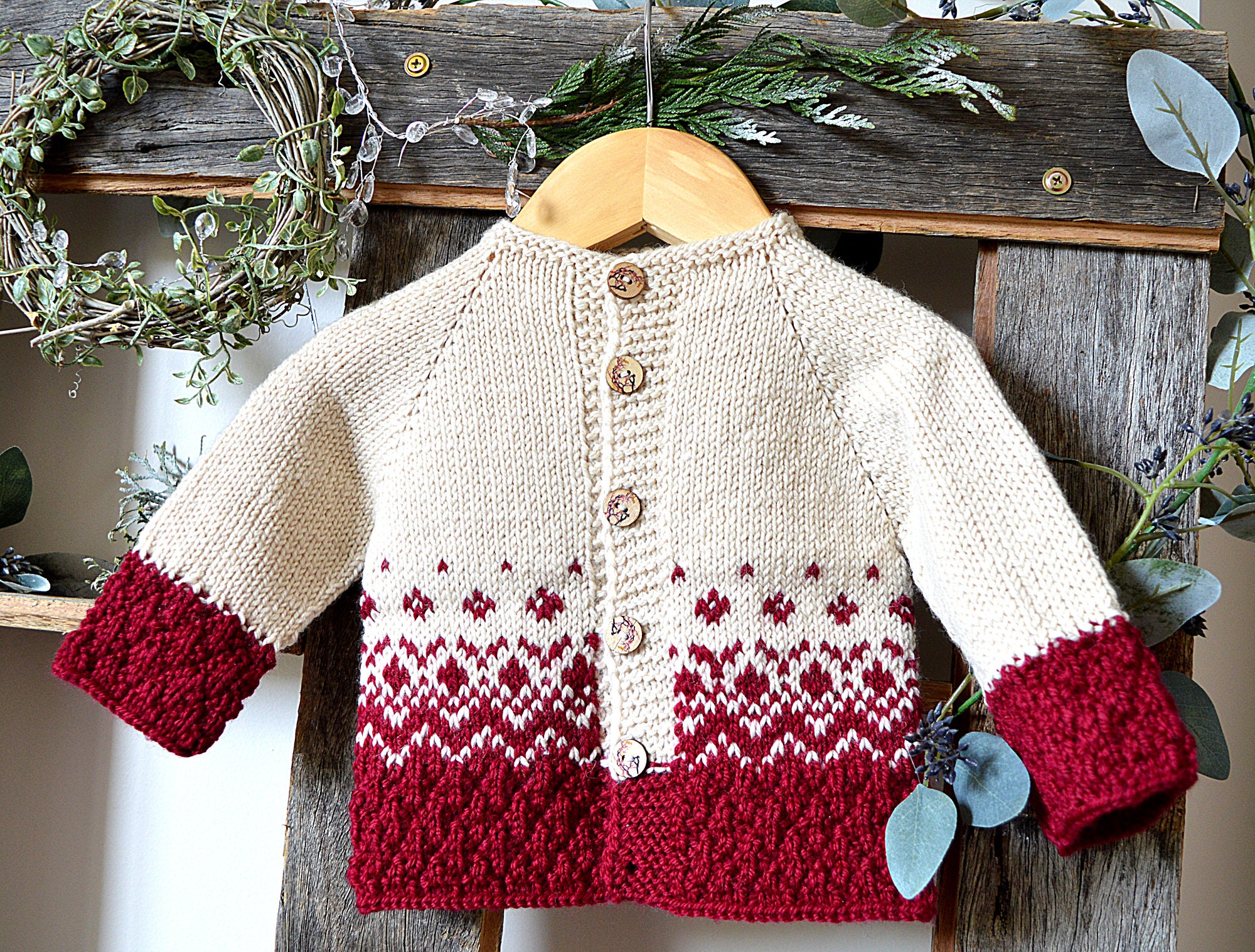 KNITTING Pattern-textured Top Down Nordic Cardigan P124 - Etsy