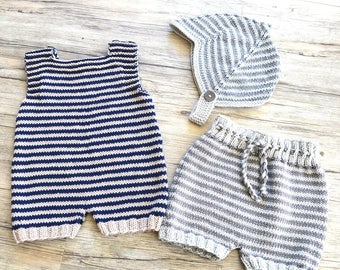 KNITTING PATTERN-Romper, Shorts and Helmet - P125 (C)