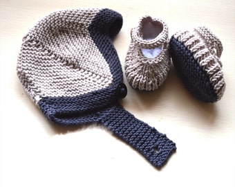 KNITTING PATTERN-Bootees and Matching Helmet - P082