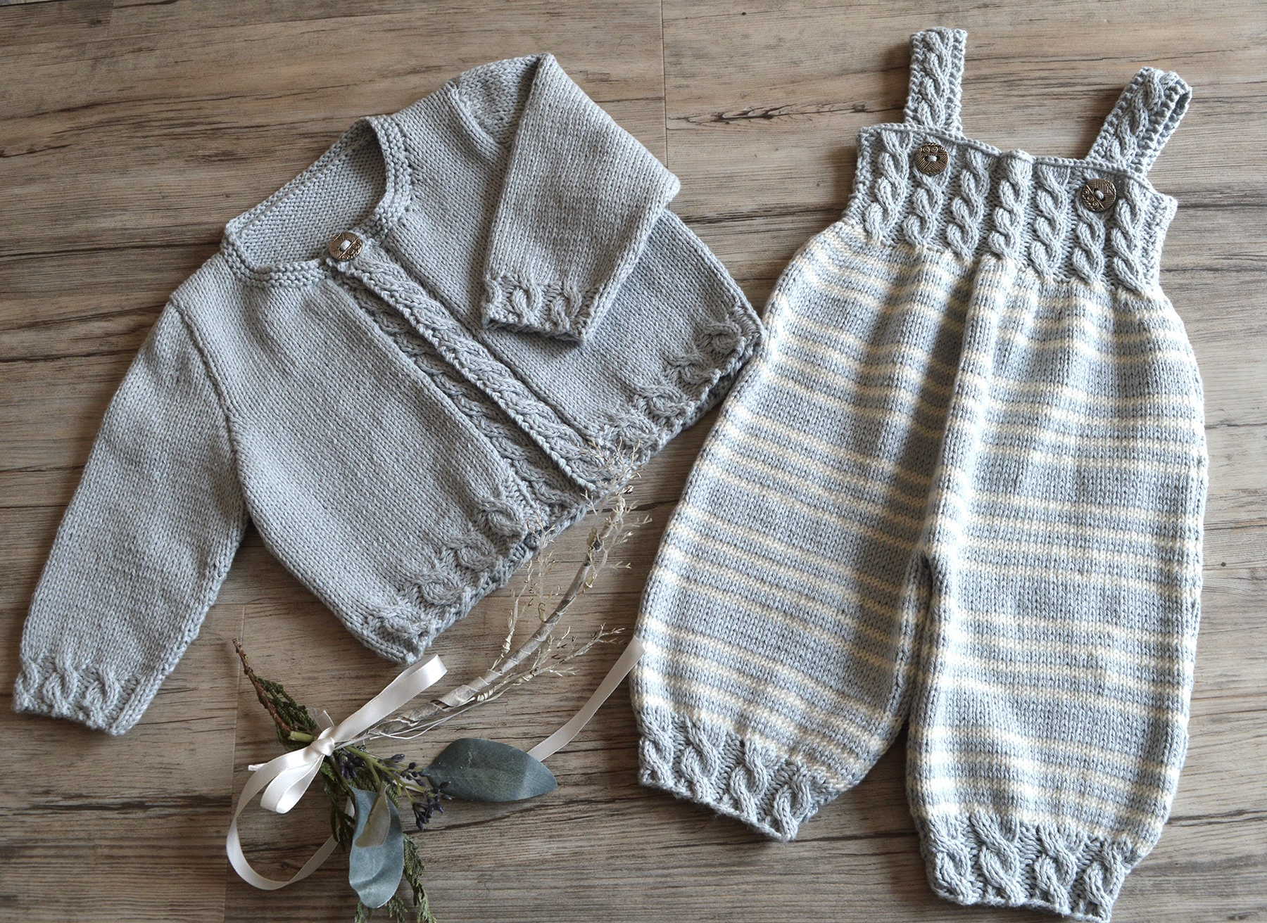 KNITTING Patternbaby Overalls With Detailed Cabled Bodice and Etsy