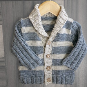 KNITTING PATTERN-Baby/child's stylish jacket with ribbed sleeves and collar P040