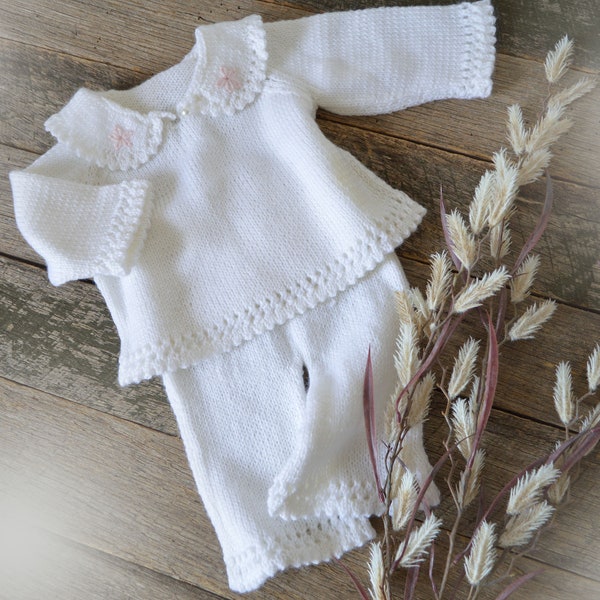 KNITTING PATTERN-Baby sweater and pants set P021