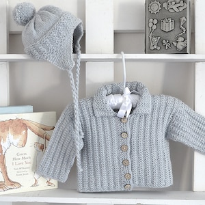 KNITTING PATTERN-Baby Pilot Jacket & Matching Hat - P131