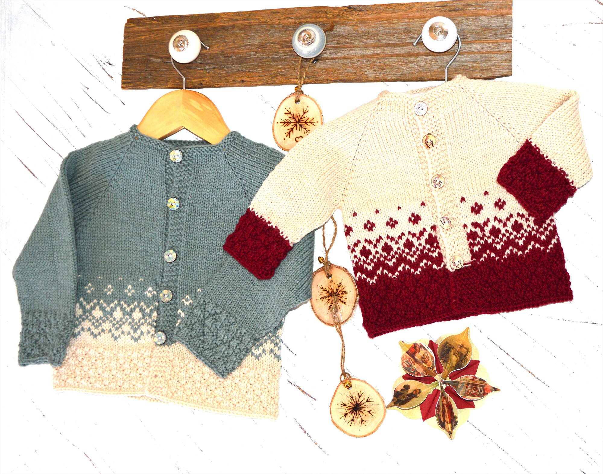 KNITTING Pattern-textured Top Down Nordic Cardigan P124 - Etsy Canada