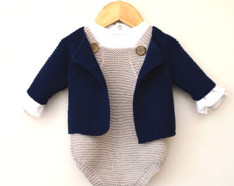 KNITTING PATTERN-Spring into Summer, baby all-in-one romper and jacket - P095