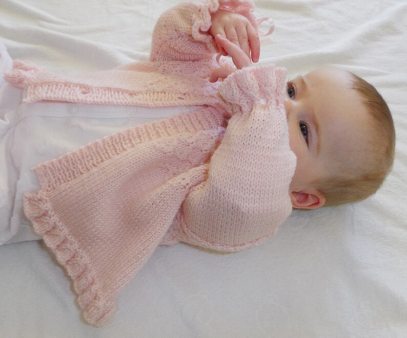KNITTING Patternbaby Girl Jacket With Detailed Bodice P025 Etsy UK