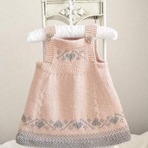 KNITTING PATTERN-Luv U Forever Pinafore Dress P090 image 1