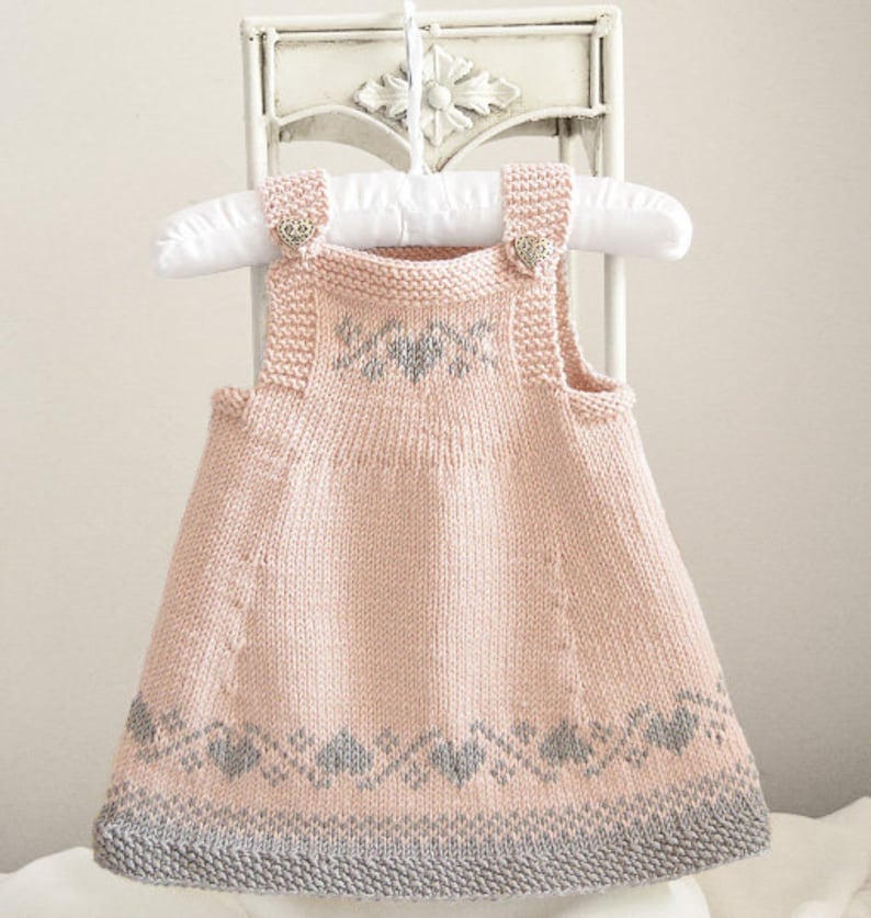 KNITTING PATTERN-Luv U Forever Pinafore Dress P090 image 1