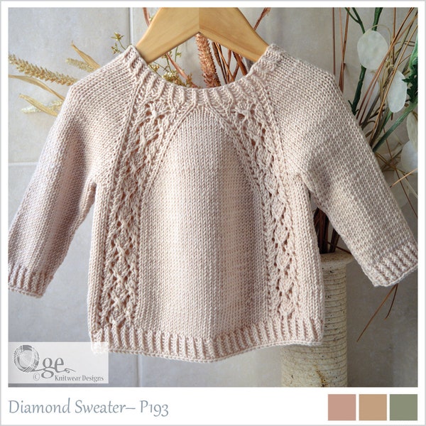 KNITTING PATTERN-Diamond Sweater– P193