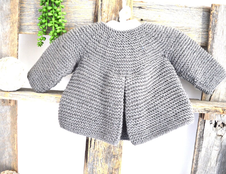 KNITTING Patterngarter Stitch Jacket With Back Pleat and Etsy