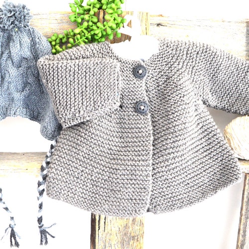 KNITTING Pattern-garter Stitch Jacket With Back Pleat and - Etsy