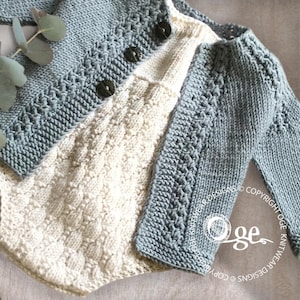 KNITTING PATTERN- Romper & Cardigan - Honey Pot P177 + P178