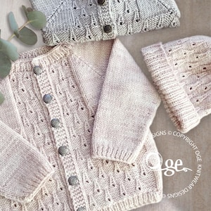 KNITTING PATTERN - Raindrops Cardigan & Hat - P185